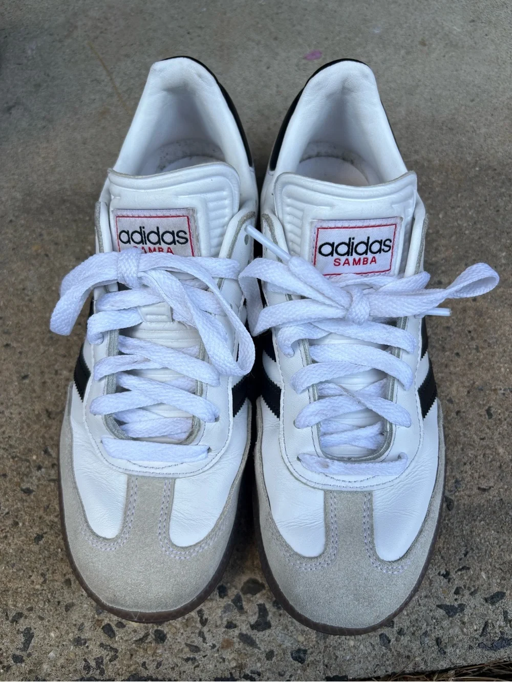 adidas White & Black Classic Sambas Low-Top Sneakers - Picture 2 of 4